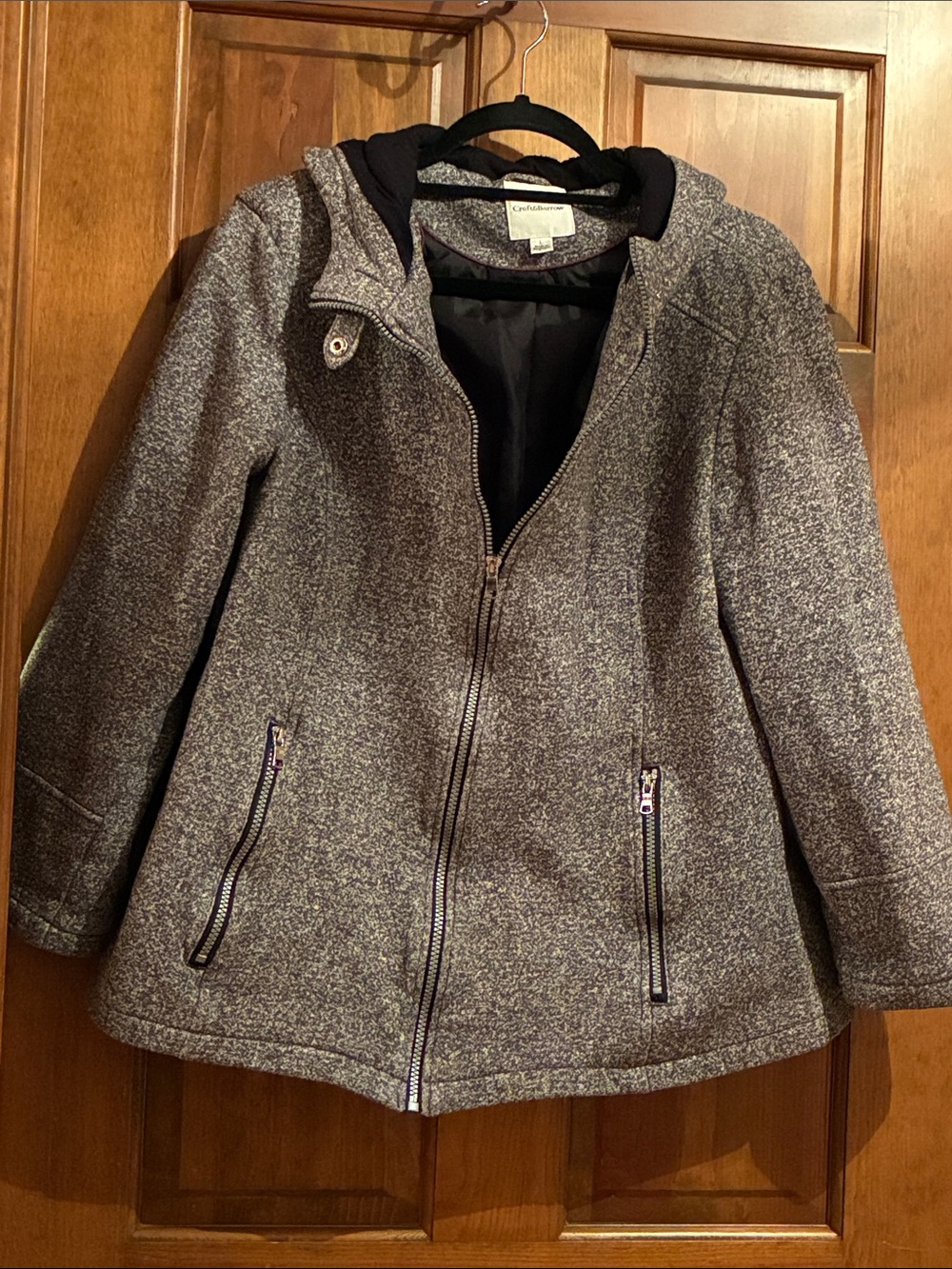 Croft & Barrow Gray Hooded Lightweight Fall Jacket
